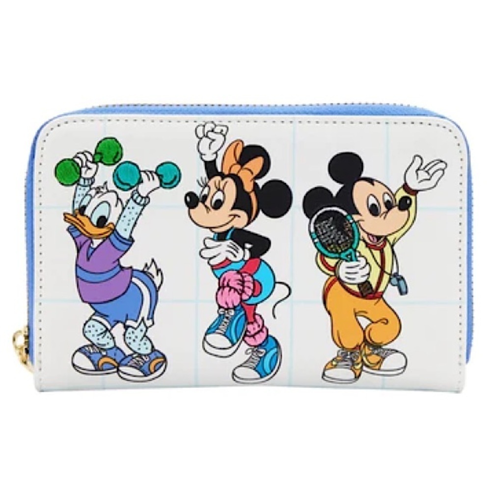 Loungefly Disney Mousercize Wallet Mickey Minnie Donald New